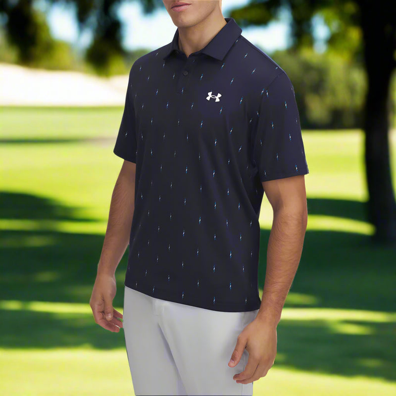 Under Armour Tee To Green Printed Polo Shirts - Midnight Navy/White