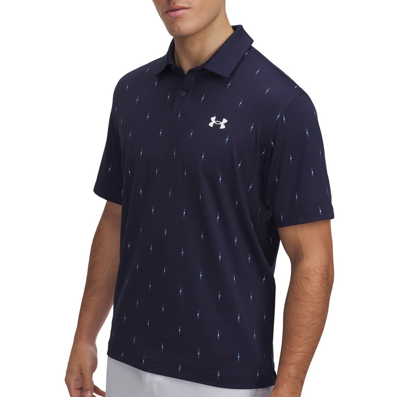 Under Armour Tee To Green Printed Polo Shirts - Midnight Navy/White