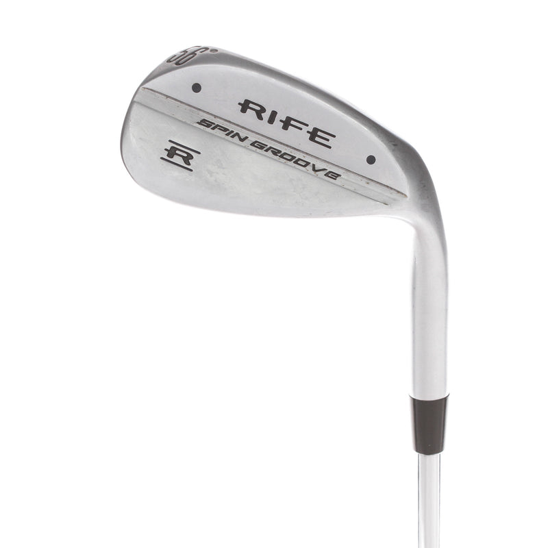 Rife Spin Groove Steel Mens Right Hand Sand Wedge 56* 12 Bounce S Grind Regular - Rife/Steel