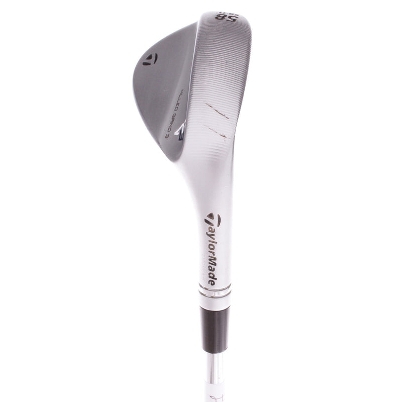 TaylorMade Milled Grind 3 Satin Chrome SB Steel Men's Right Hand Lob Wedge 58 Degree 11 Bounce Stiff - Dynamic Gold