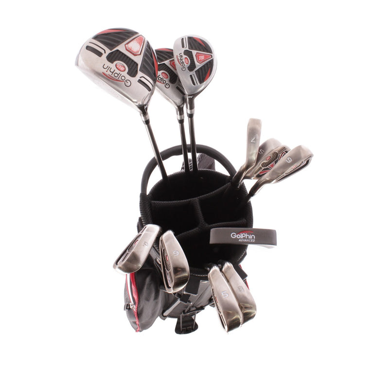 Golphin GFK 9-10 11 Piece Set Graphite Junior Left Hand Driver,5 Wood,5 Hybrid 5-SW Putter Plus Stand Bag Junior - Golphin