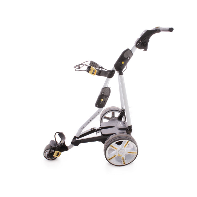 Powakaddy FW5 Second Hand 18 Hole Lithium Electric Golf Trolley - Gunmetal Yellow