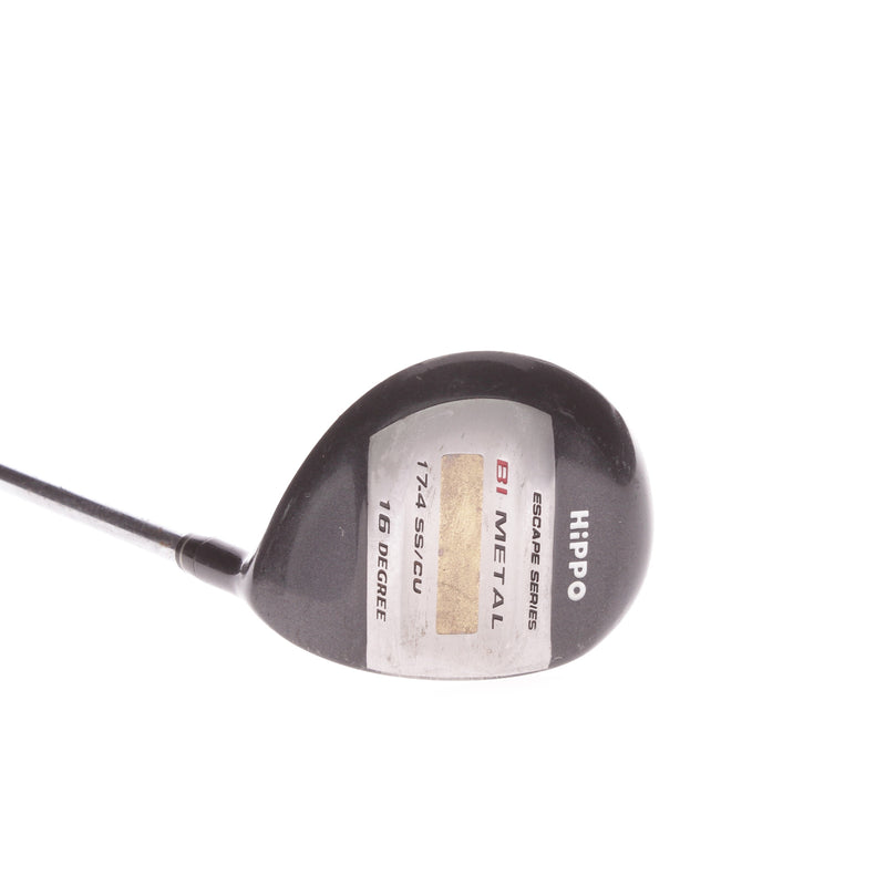 Hippo Bi Metal Steel Mens Right Hand Fairway 3 Wood 16 Degree Uniflex - True Temper Hippo