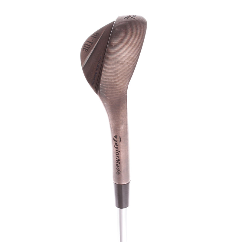 TaylorMade New Milled Grind Hi Toe Copper Steel Mens Right Hand Lob Wedge 58 Degree 7 Bounce Regular - KBS Tour