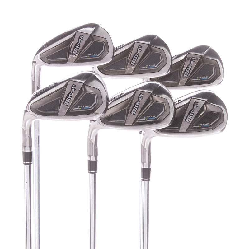 TaylorMade Sim2 Max OS Men's Left Hand Steel Irons 5-PW Stiff - KBS MAX MT