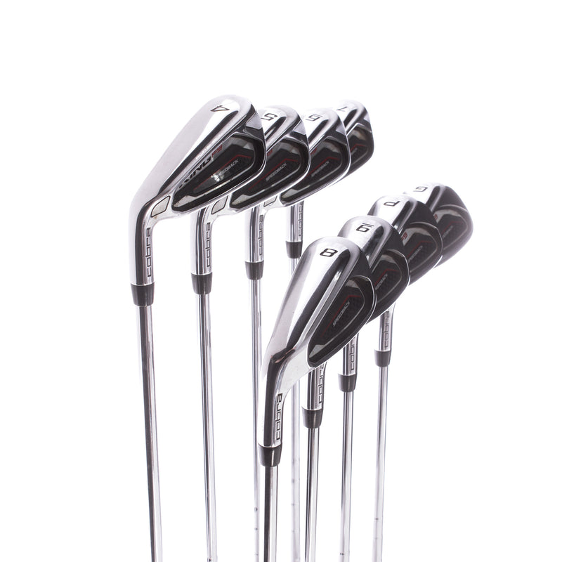 Cobra King F9 Speedback Steel Mens Left Hand Irons 4-PW+GW +1" Stiff - KBS Tour 90