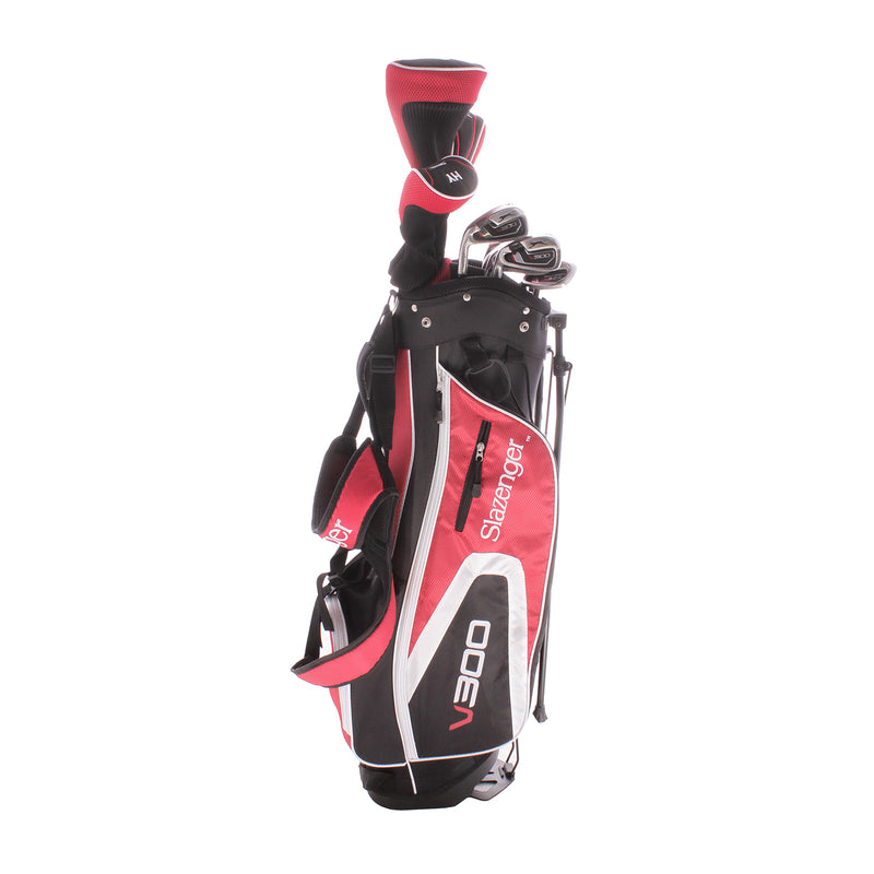 Slazenger V300 Steel Men's Left Hand Driver,3 Wood,4 Hybrid,5-SW Putter Plus Stand Bag Regular - Slazenger