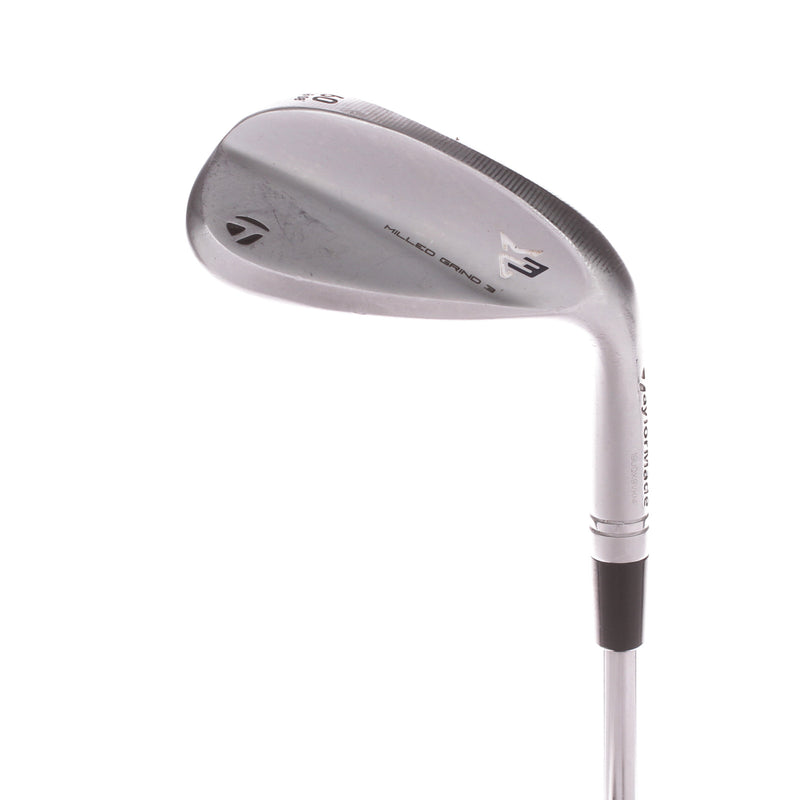 TaylorMade Milled Grind 3 Satin Chrome LB Steel Mens Right Hand Lob Wedge 60 Degree 8 Bounce Stiff - Project X 6.0