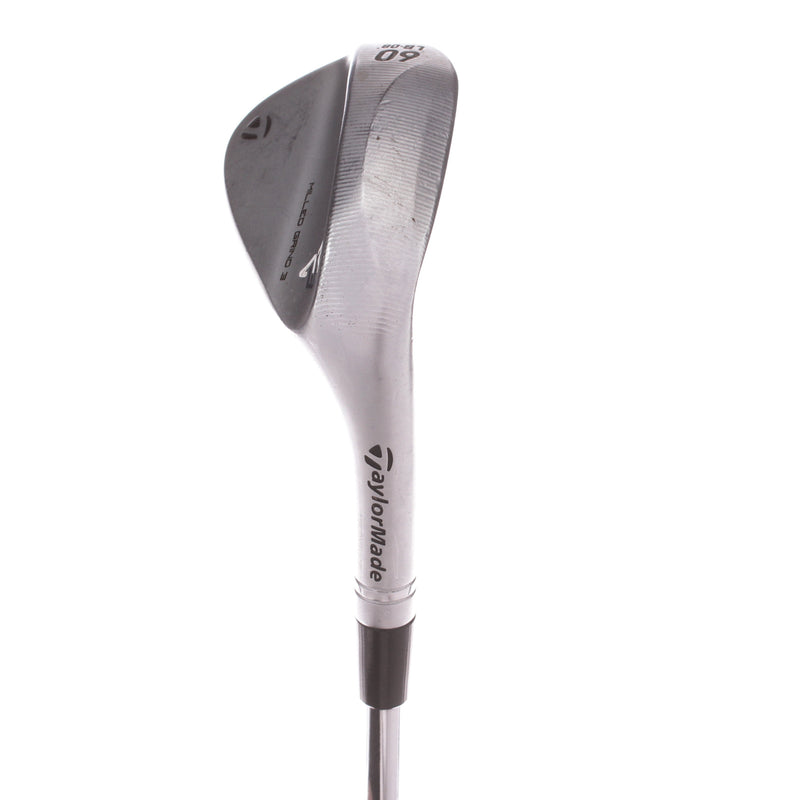 TaylorMade Milled Grind 3 Satin Chrome LB Steel Mens Right Hand Lob Wedge 60 Degree 8 Bounce Stiff - Project X 6.0