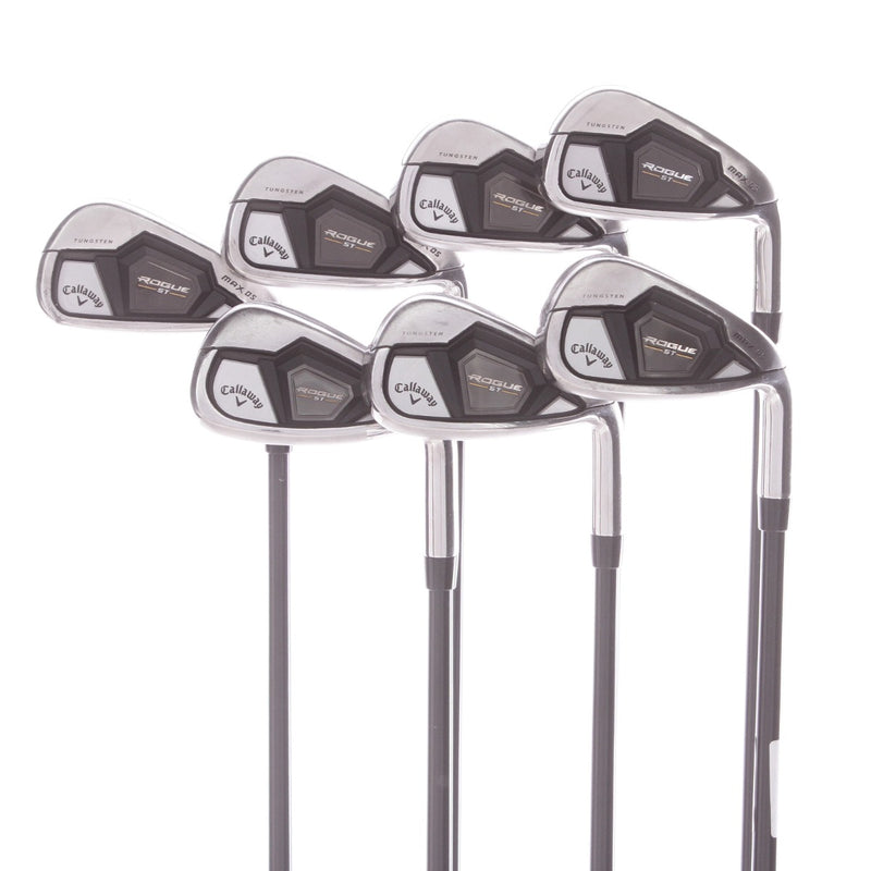 Callaway Rogue ST Max OS Graphite Mens Right Hand Irons 5-PW Regular - Tensei Blue AV 65