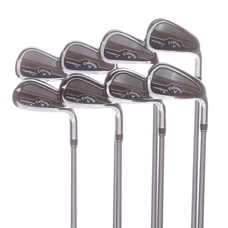 Callaway Paradym X Graphite Mens Right Hand Irons 5-PW+AW+GW Regular Plus - HZRDUS Grey