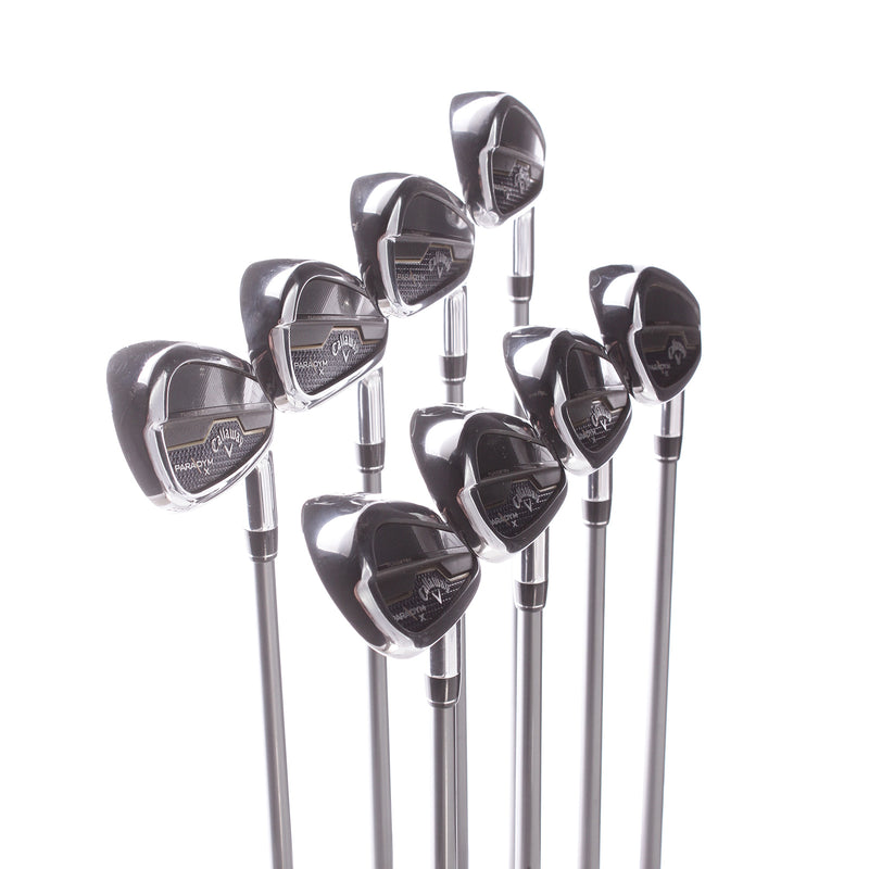 Callaway Paradym X Graphite Mens Right Hand Irons 5-PW+AW+GW Regular Plus - HZRDUS Grey