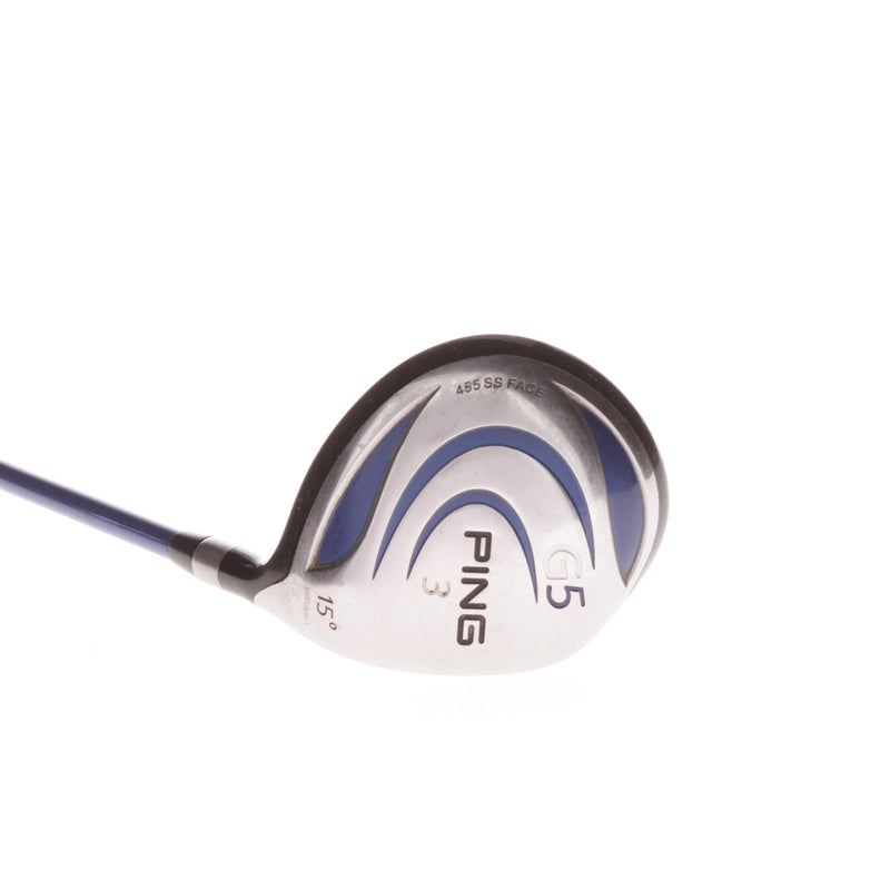 Ping G5 Graphite Mens Right Hand Fairway 3 Wood 15 Degree Regular - Prolaunch Blue