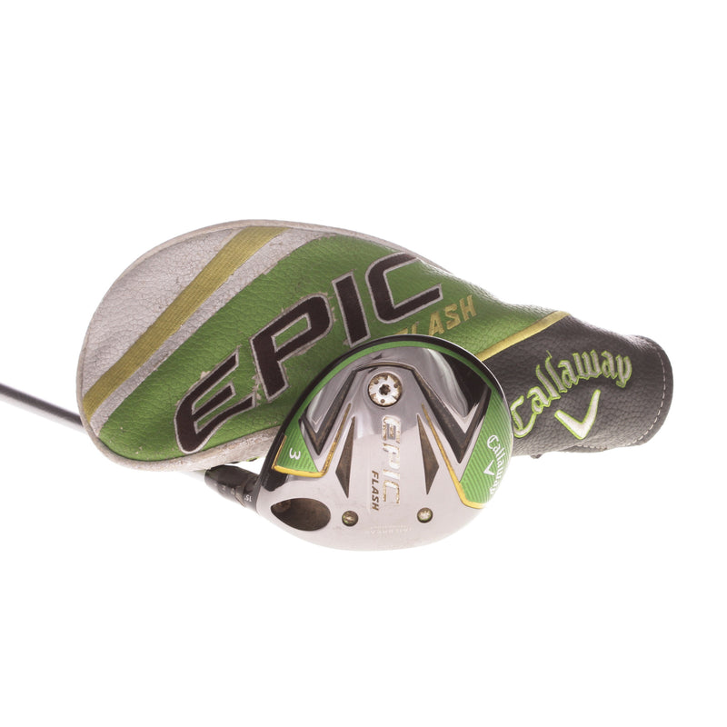 Callaway Epic Flash Graphite Mens Right Hand Fairway 3 Wood 15 Degree Stiff - Project X Evenflow 6.0 65 S