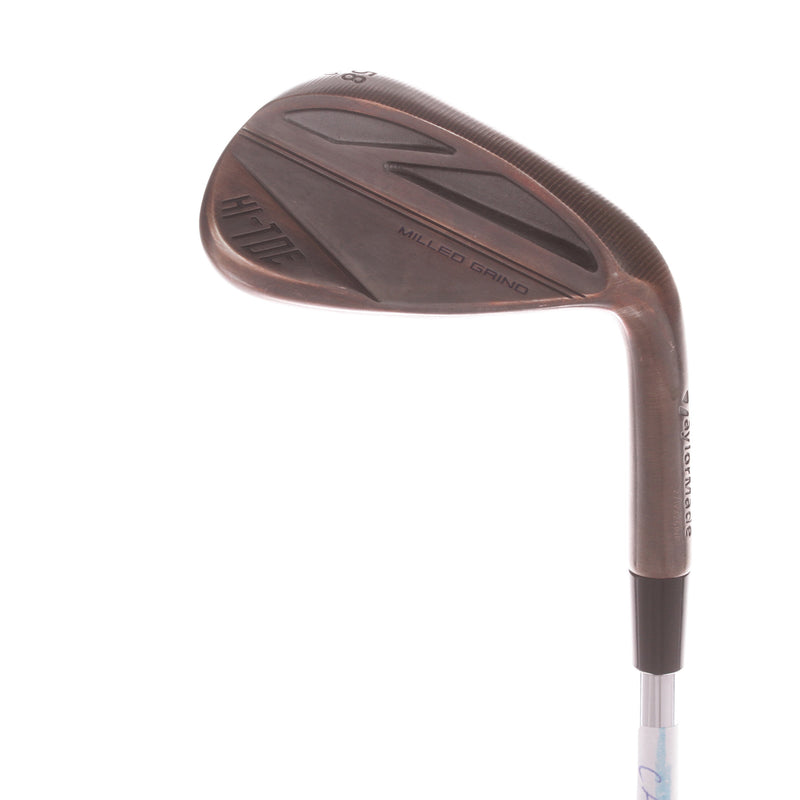 TaylorMade Milled Grind Hi Toe 3 Raw Steel Mens Right Hand Lob Wedge 58 Degree 10 Bounce Wedge - KBS Rev 2.0