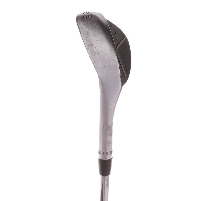 Callaway Jaws Raw Steel Mens Left Hand Lob Wedge 60 Degree 8 Bounce Z Grind Wedge - Dynamic Gold Spinner 115