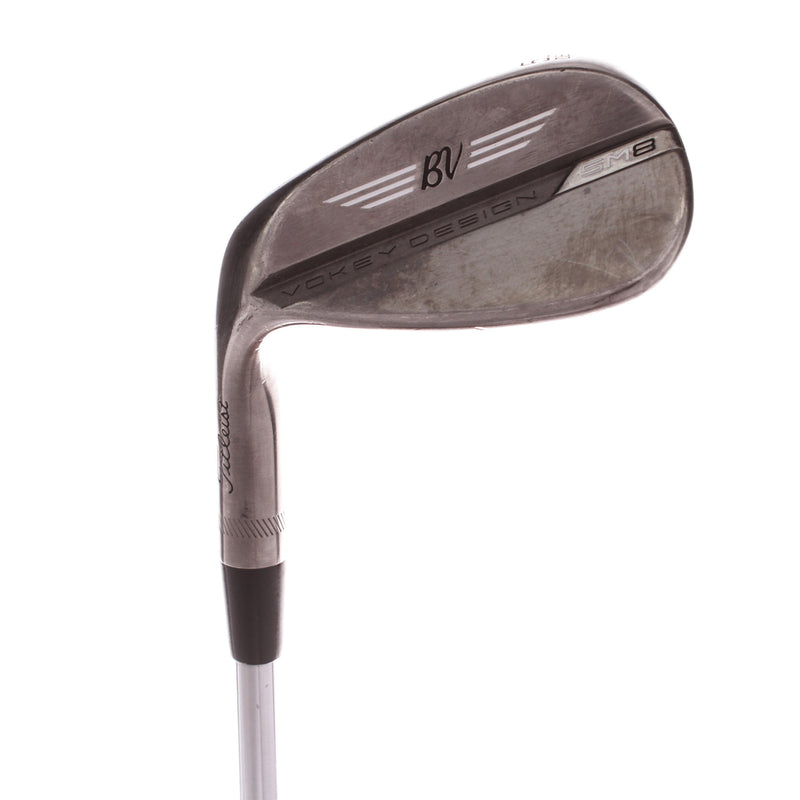 Titleist Vokey SM8 Brushed Steel F Grind Steel Men's Left Gap Wedge 52 Degree 8 Bounce Wedge - BV Design