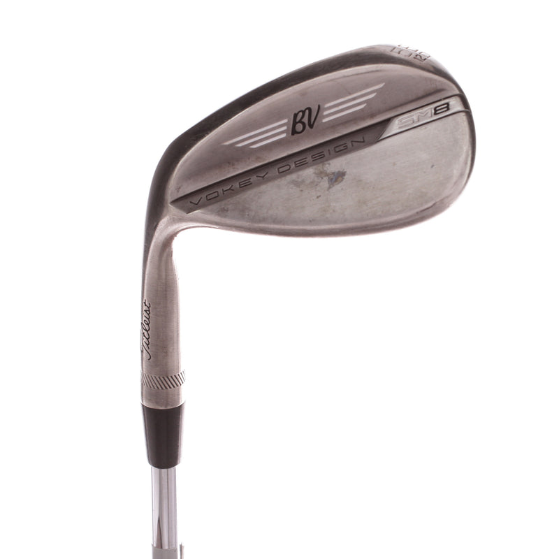 Titleist Vokey SM Brushed Steel D Grind Steel Mens Left Hand Lob Wedge 56 Degree 12 Bounce Wedge - BV Design