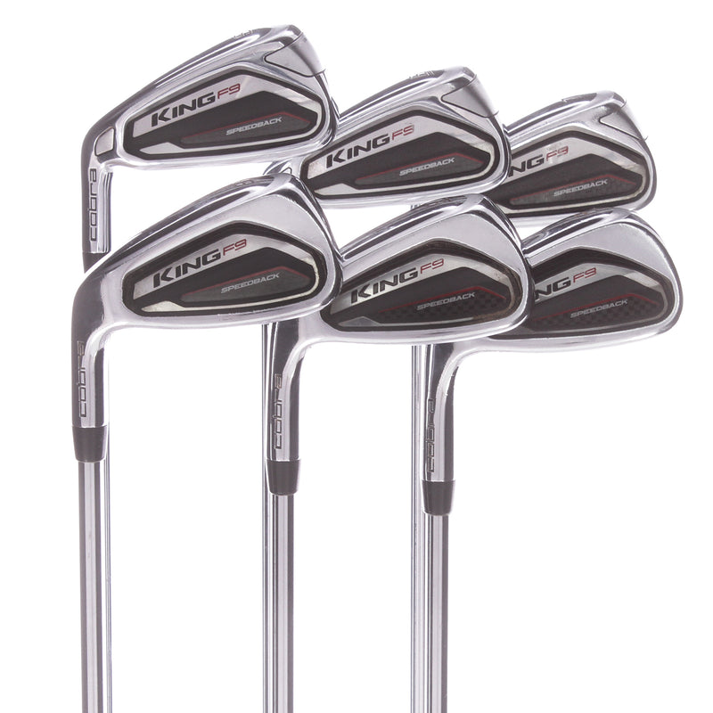 Cobra F9 Speedback Steel Mens Left Hand Irons 5-PW Stiff - KBS Tour 90