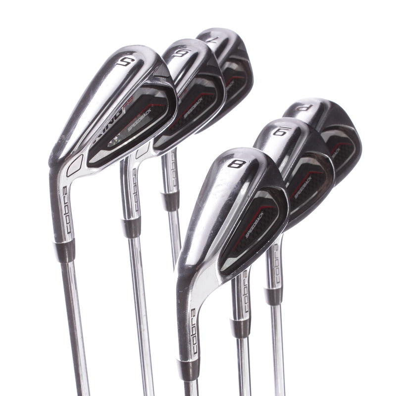 Cobra F9 Speedback Steel Mens Left Hand Irons 5-PW Stiff - KBS Tour 90