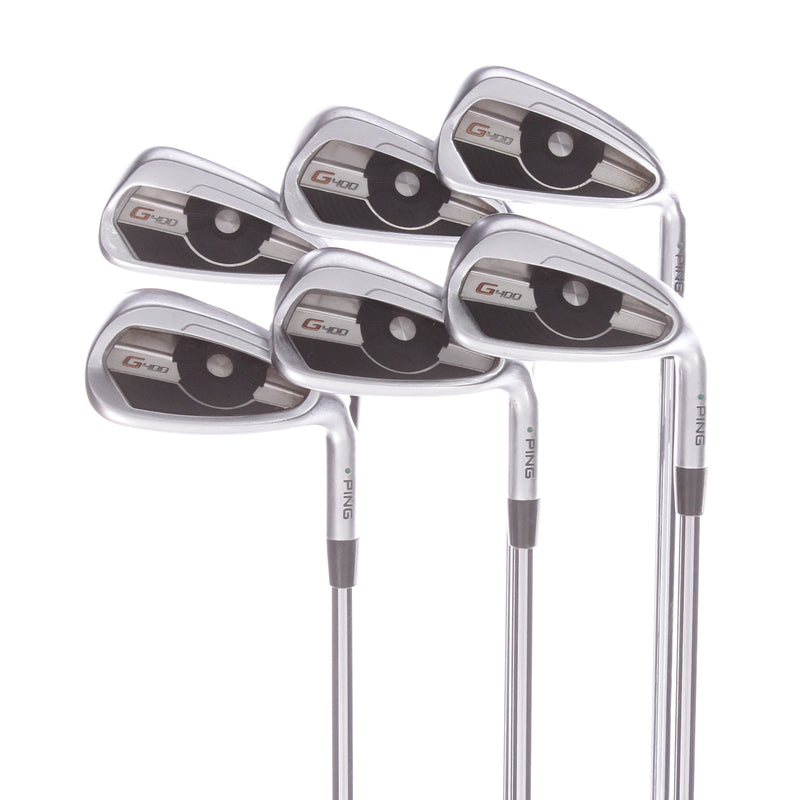 Ping G400 Men's Right Steel Irons 5-PW Green Dot Stiff - Ping AWT 2.0 S