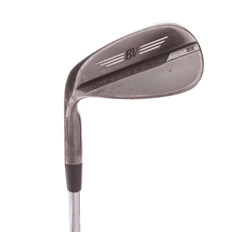 Titleist Vokey SM8 Brushed Steel Steel Men's Left Gap Wedge 50 Degree 08 Bounce F Grind Wedge - BV Design