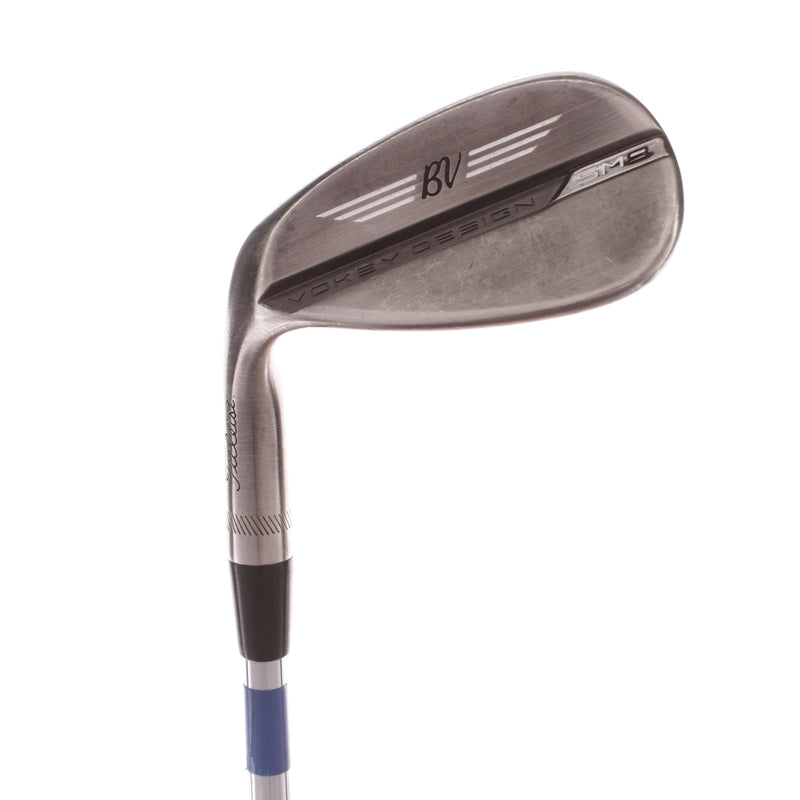 Titleist Vokey SM8 Brushed Steel Steel Men's Left Gap Wedge 50 Degree 08 Bounce F Grind Wedge - BV Design