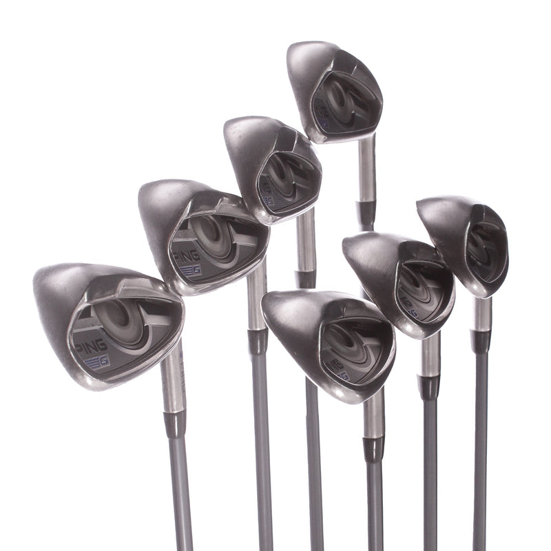 Ping G Series Graphite Men's Right Irons 6-SW+UW Blue Dot Regular - Ping CFS 70 R