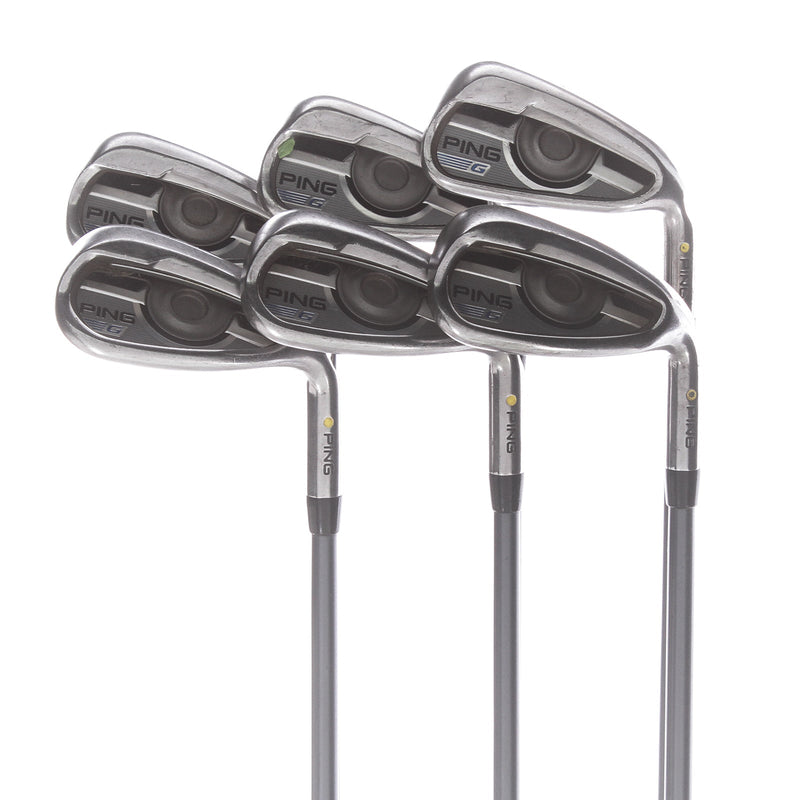 Ping G Series Graphite Men's Right Irons 7-SW+UW Yellow Dot Senior - Ping CFS 65 SR