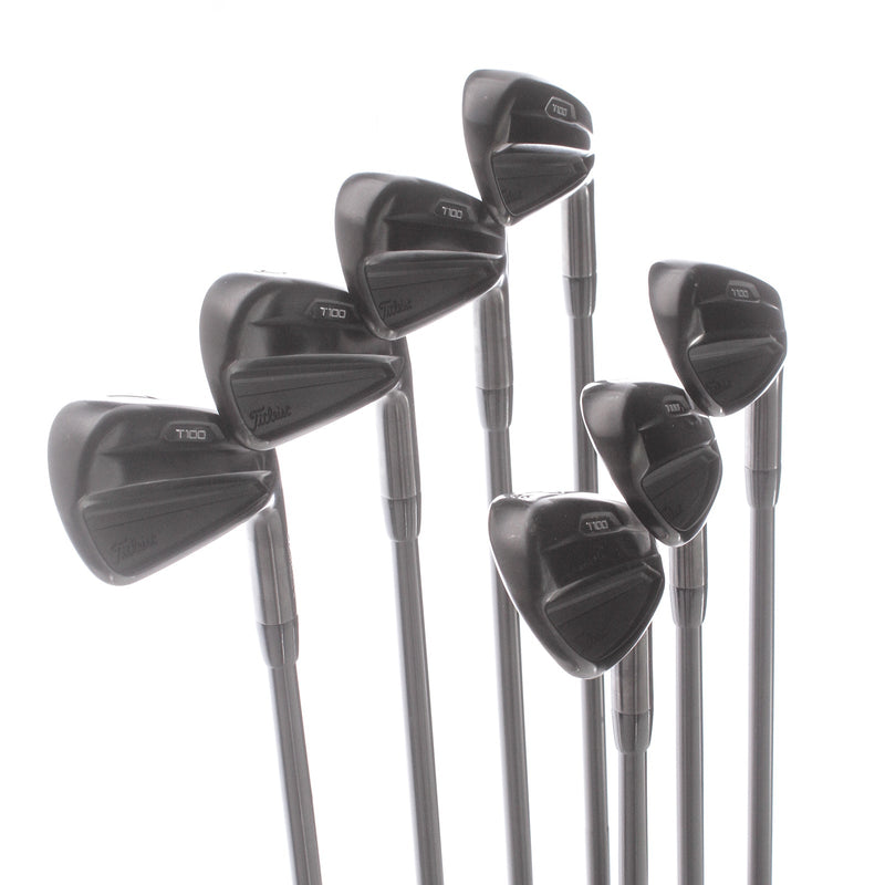 Titleist T100 2021 Black Steel Men's Right Irons 4-PW Stiff - True Temper Tour White AMT S300