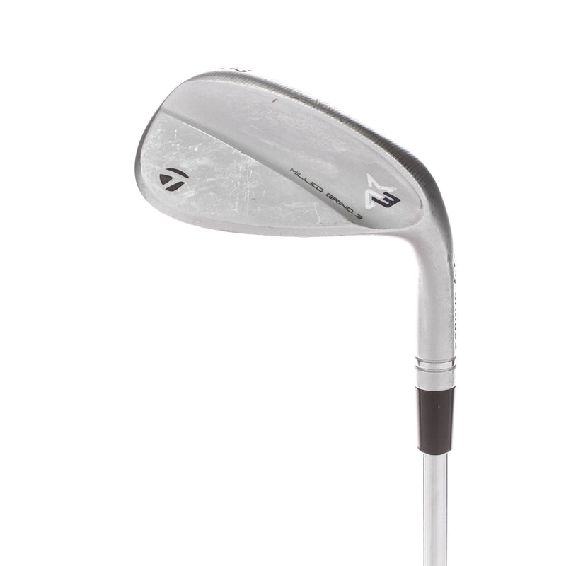 TaylorMade Milled Grind 3 Chrome Raw Steel Mens Right Hand Gap Wedge 52* 9 Bounce Extra Stiff - KBS Tour X