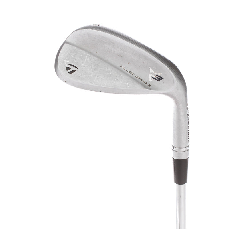 TaylorMade Milled Grind 3 Chrome Raw Steel Mens Right Hand Sand Wedge 56* 12 Bounce Extra Stiff - KBS Tour X