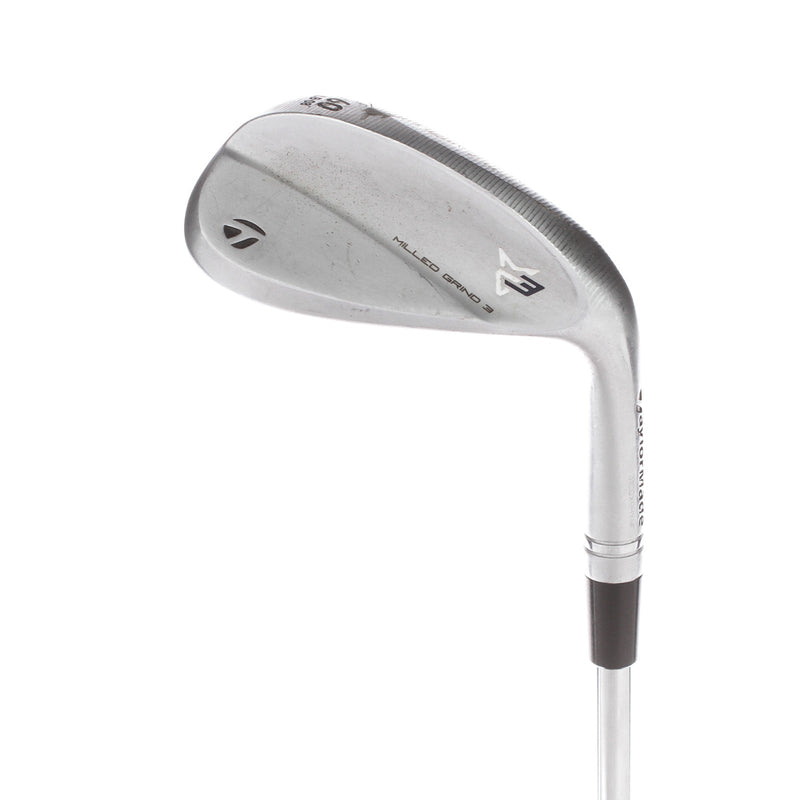 TaylorMade Milled Grind 3 Chrome Raw Steel Mens Right Hand Lob Wedge 60* 8 Bounce Extra Stiff - KBS Tour X