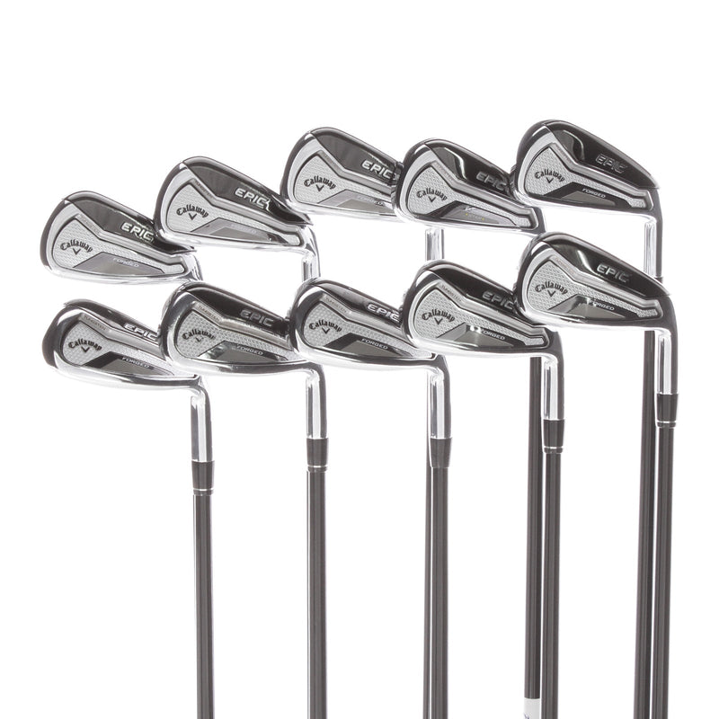 Callaway Epic Forged Steel Mens Right Hand Irons 4-PW+AW+GW+SW Senior - Tensei AV White 55