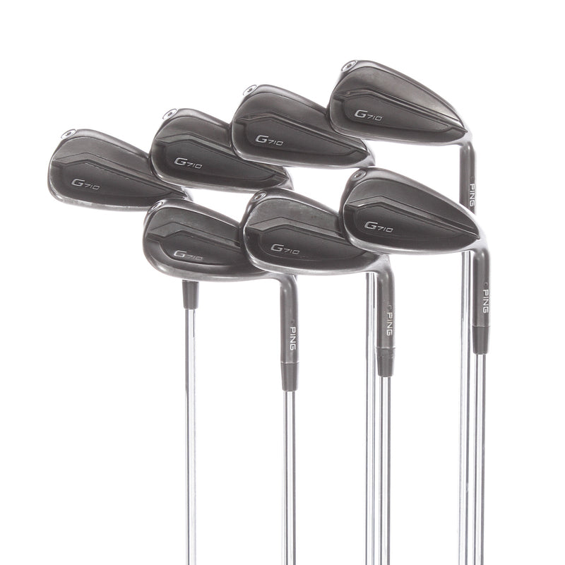 Ping G710 Steel Mens Right Hand Irons 5-SW Black Dot Regular - Ping AWT 2.0