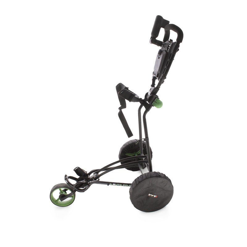 Big Max Autofold 3-Wheel Push Trolley - Black/Green