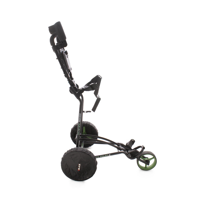 Big Max Autofold 3-Wheel Push Trolley - Black/Green