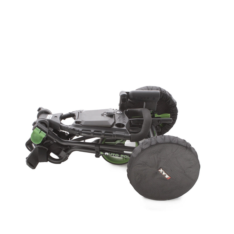 Big Max Autofold 3-Wheel Push Trolley - Black/Green