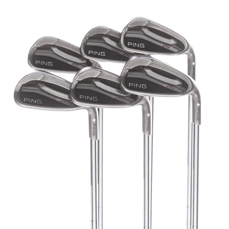 Ping G25 Steel Mens Right Hand Irons 5-PW White Dot 3* Upright Stiff - Ping CFS