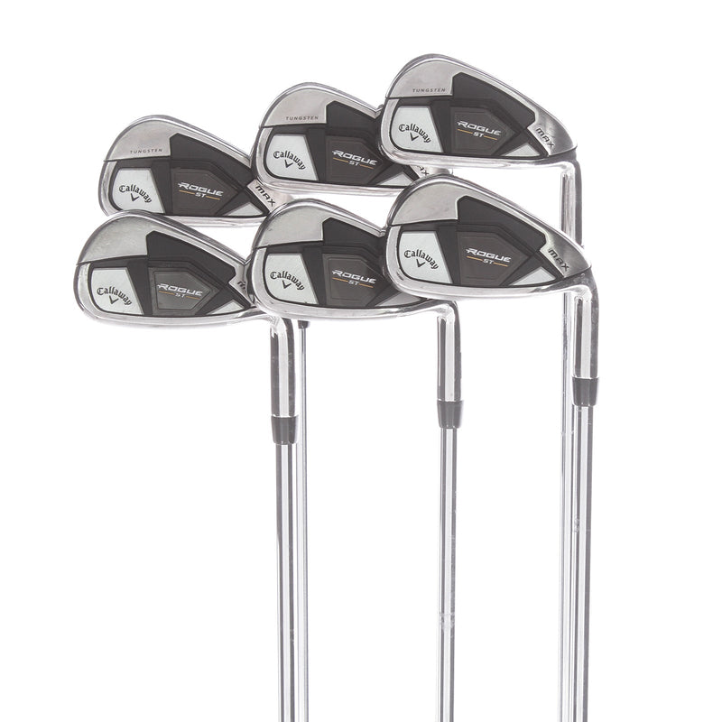 Callaway Rogue ST Max Steel Mens Right Hand Irons 5-PW 1* Flat Regular - True Temper Elevate MPH