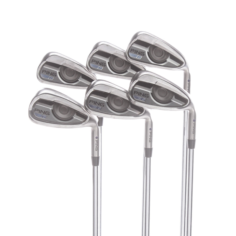 Ping G Series Steel Mens Right Hand Irons 5-PW Blue Dot 1* Upright Regular - Ping AWT 2.0