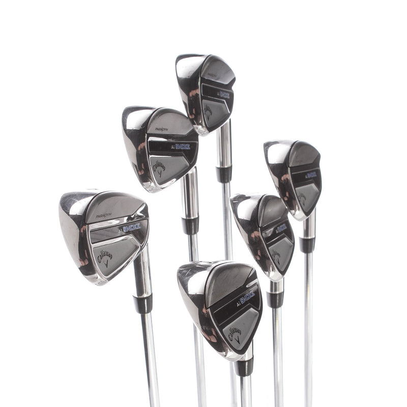 Callaway Paradym Ai Smoke Steel Mens Right Hand Irons 5-PW Stiff - Elevate MPH 85