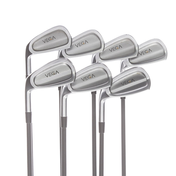 Vega Cavity Graphite Mens Left Hand Irons 4-PW Stiff - Accra Prototype 85