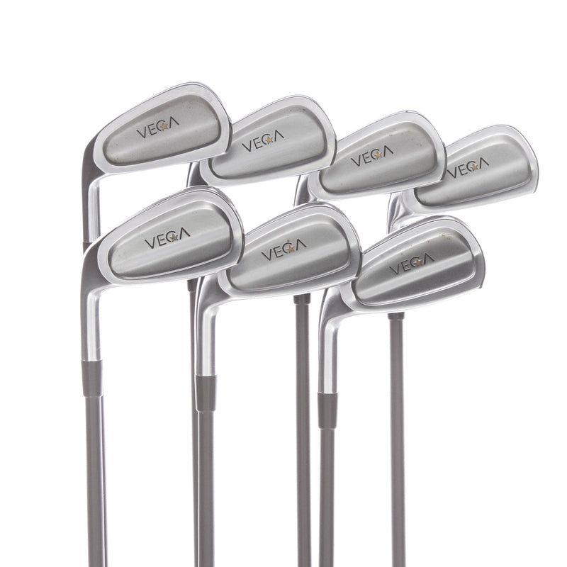 Vega Cavity Graphite Mens Left Hand Irons 4-PW Stiff - Accra Prototype 85