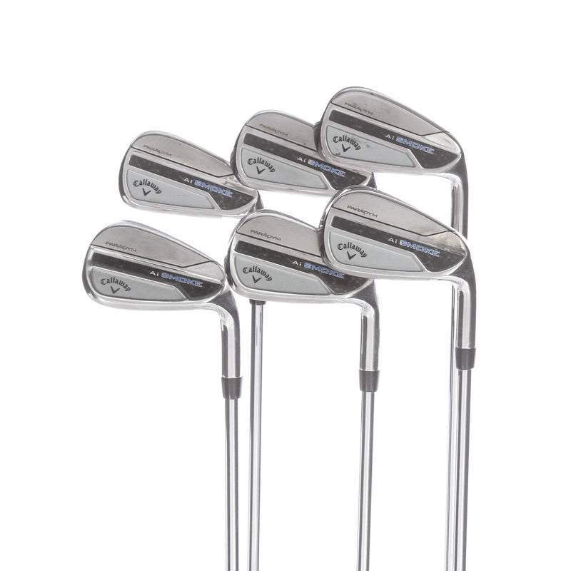 Callaway Paradym Ai Smoke Steel Mens Right Hand Irons 5-PW -0.75" 2* Upright Stiff - True Temper Elevate MPH 95