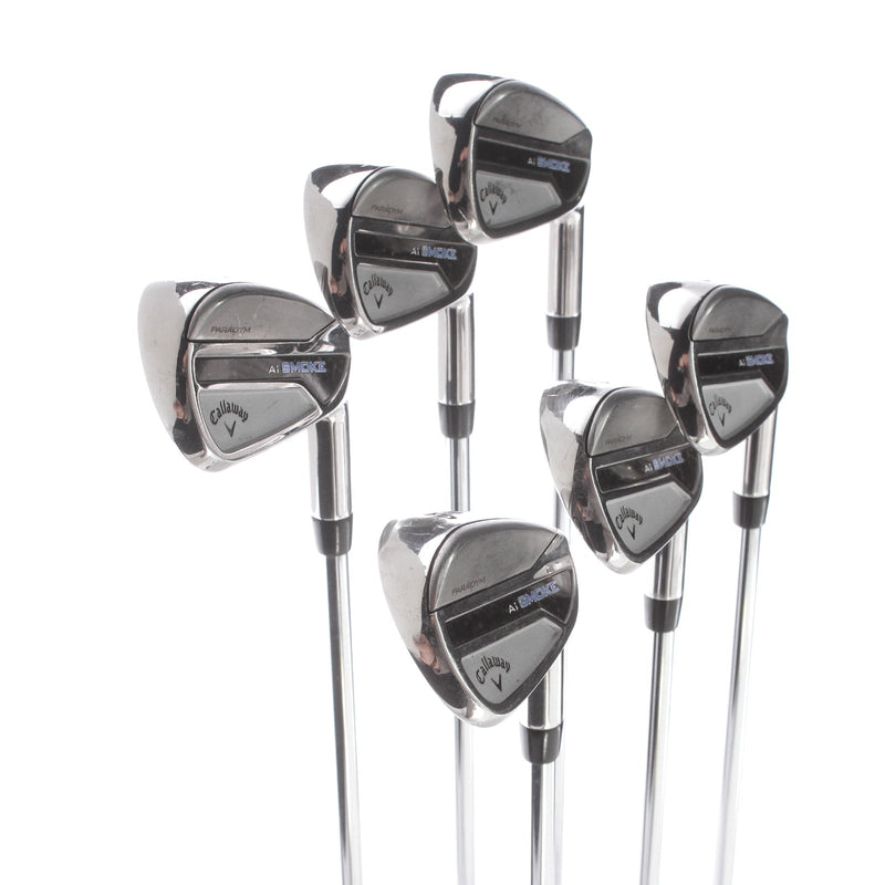 Callaway Paradym Ai Smoke Steel Mens Right Hand Irons 5-PW -0.75" 2* Upright Stiff - True Temper Elevate MPH 95