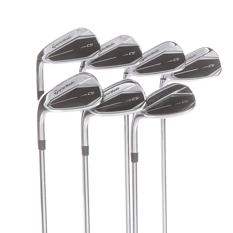 TaylorMade Qi Steel Mens Left Hand Irons 5-SW Regular - KBS Max 85