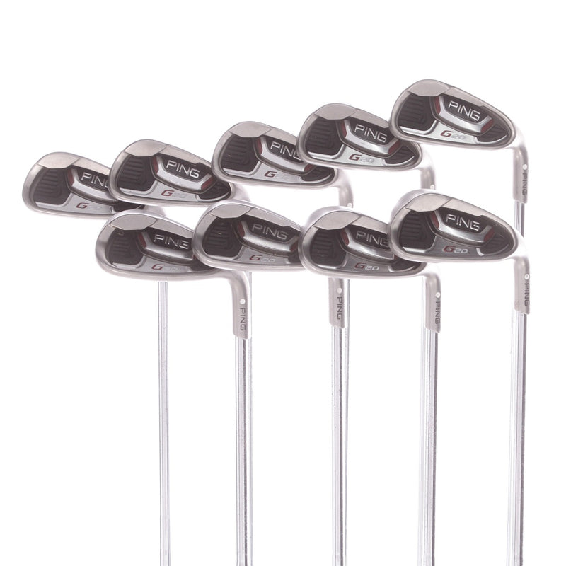 Ping G20 Steel Mens Right Hand Irons 4-S+U+W White Dot Regular - Ping CFS