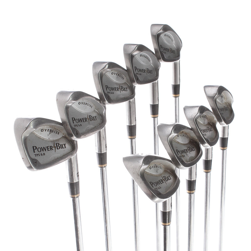 Power Built Oversize TPS 6.0 Steel Mens Right Hand Irons 3-SW Regular - True Temper