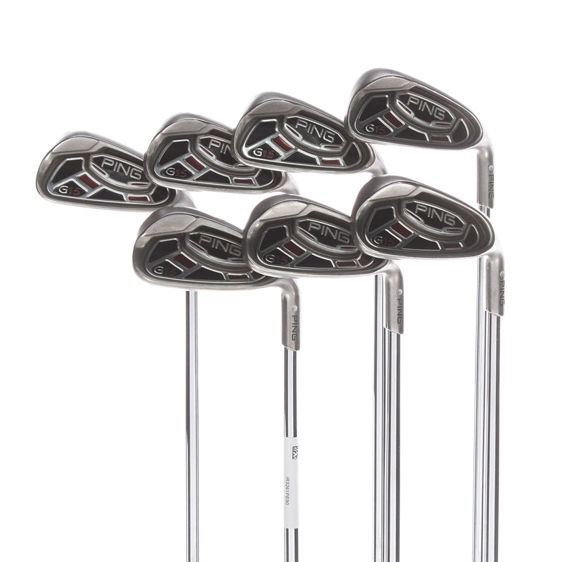 Ping G15 Steel Mens Right Hand Irons 4-PW White Dot Regular - Ping AWT